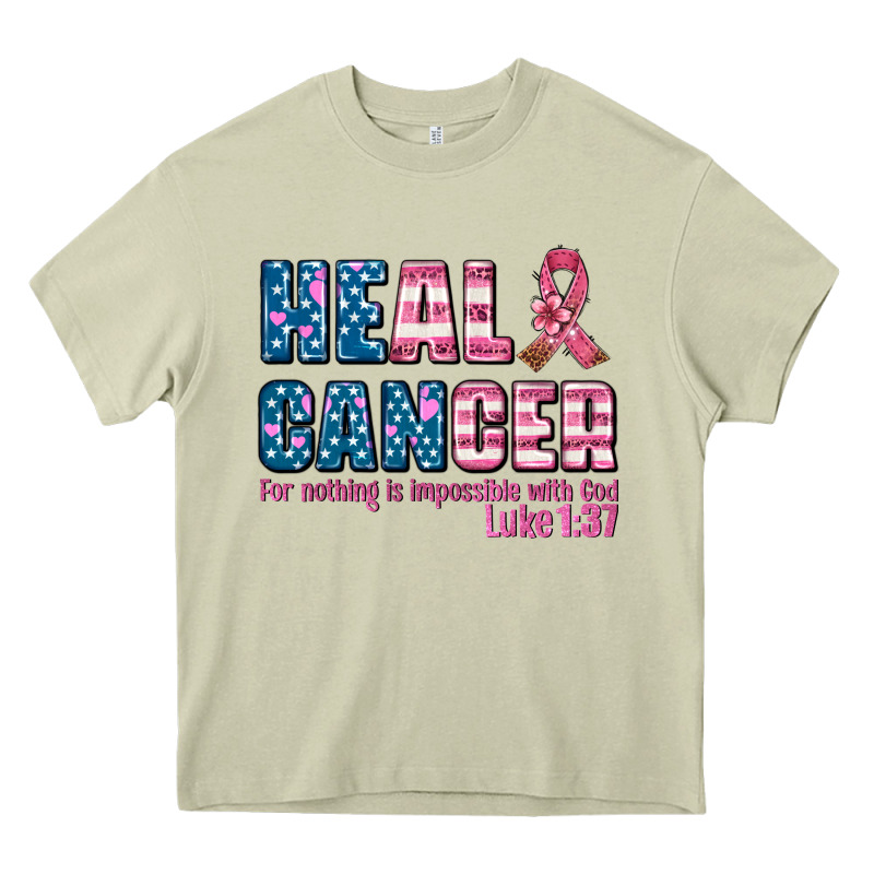 Heal Cancer With Cancer Ribbon Heavy Core Tee by AdoDesignShop | Teevron