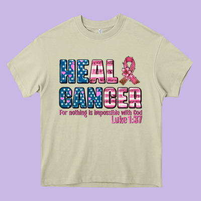Heal Cancer With Cancer Ribbon Heavy Core Tee Designed By Adodesignshop