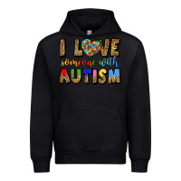 Black i love someone with autism Urban Hoodie - LillyAllenDesigns