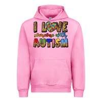 Fuchsia Pink i love someone with autism Urban Hoodie - LillyAllenDesigns