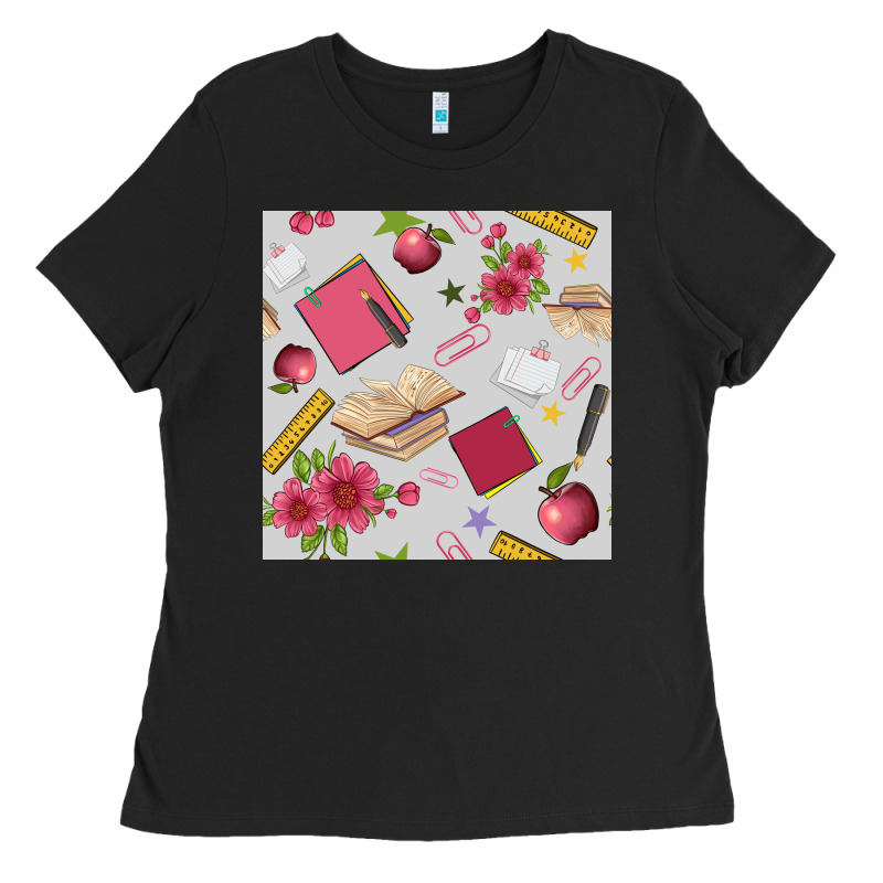 Back To School  Seamless Pattern Ladies Tee by BundleAndBundleShop | Teevron