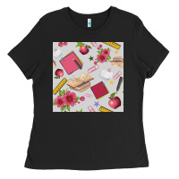 Black back to school  seamless pattern Ladies Tee - BundleAndBundleShop
