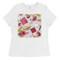 White back to school  seamless pattern Ladies Tee - BundleAndBundleShop