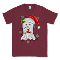 Burgundy merry christmas ghost Classic Tee - MaliasSmallBusiness