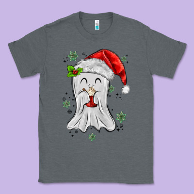 Merry Christmas Ghost Classic Tee Designed By Maliassmallbusiness
