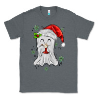 Charcoal Heather merry christmas ghost Classic Tee - MaliasSmallBusiness