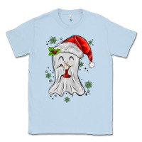 Dusty Blue merry christmas ghost Classic Tee - MaliasSmallBusiness