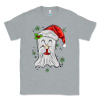 Heather Grey merry christmas ghost Classic Tee - MaliasSmallBusiness