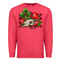 Cardinal bullskull rose and cactus olivia Premium Sweatshirt - OliviaCreatesArt
