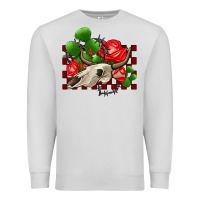 Dove Grey bullskull rose and cactus olivia Premium Sweatshirt - OliviaCreatesArt