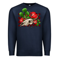 Navy bullskull rose and cactus olivia Premium Sweatshirt - OliviaCreatesArt
