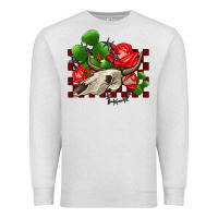 Oatmeal Heather bullskull rose and cactus olivia Premium Sweatshirt - OliviaCreatesArt