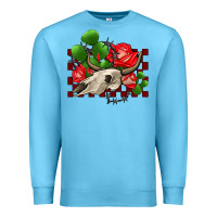 Ocean Blue bullskull rose and cactus olivia Premium Sweatshirt - OliviaCreatesArt