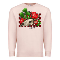 Pale Pink bullskull rose and cactus olivia Premium Sweatshirt - OliviaCreatesArt