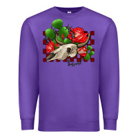 Purple bullskull rose and cactus olivia Premium Sweatshirt - OliviaCreatesArt