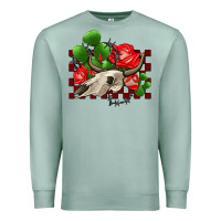 Seafoam bullskull rose and cactus olivia Premium Sweatshirt - OliviaCreatesArt