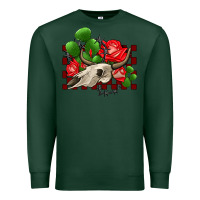 Sports Green bullskull rose and cactus olivia Premium Sweatshirt - OliviaCreatesArt