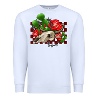 White bullskull rose and cactus olivia Premium Sweatshirt - OliviaCreatesArt