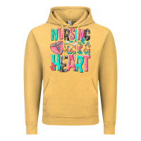 Vintage Mustard nursing is a work of heart Vintage Hoodie - NancyCooperArtShop