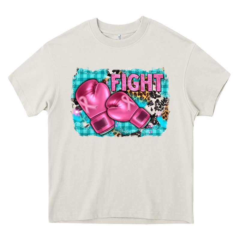 Fight With Boxing Gloves And Cancer Ribbon Heavy Core Tee by AdoDesignShop | Teevron