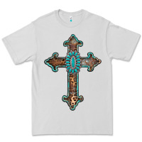 Dove Grey turquoise cross Premium Tee - AdoDesignShop