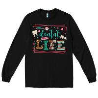 Black Dental life leopard frame Long Sleeve Tee - LillyAllenDesigns