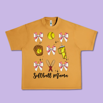 Softball Coquette Bow Urban Heavy Tee Designed By Jahusdesignshop