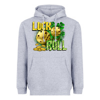 Heather Grey Luck and roll Heavyweight Hoodie - CowGirlArtShop