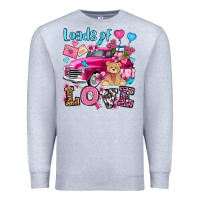 Heather Grey loads of love valentine's day olivia Premium Sweatshirt - OliviaCreatesArt
