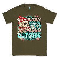 Army Green baby its cold outside skeleton Classic Tee - MaliasSmallBusiness