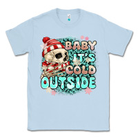 Dusty Blue baby its cold outside skeleton Classic Tee - MaliasSmallBusiness