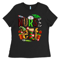Black nurse elf Ladies Tee - AdoDesignShop