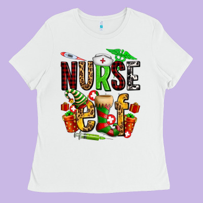 Nurse Elf Ladies Tee Designed By Adodesignshop