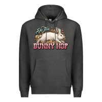 Charcoal Heather Do the Bunny hop Easter Day Premium Hoodie - HowdyJamesFarm