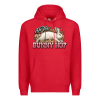 Red Do the Bunny hop Easter Day Premium Hoodie - HowdyJamesFarm