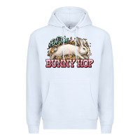 White Do the Bunny hop Easter Day Premium Hoodie - HowdyJamesFarm