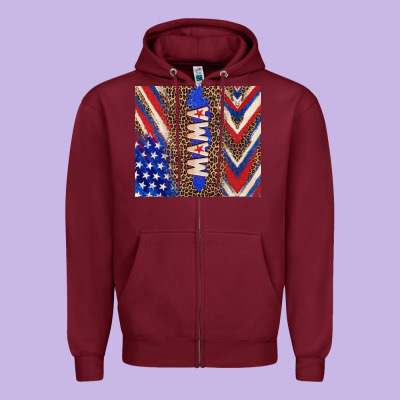 American Mama Zipper Hoodie Designed By Tumblerdesignbyshophia