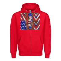Red American mama Zipper Hoodie - TumblerDesignByShophia