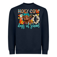 Navy holy cow 100 days of school Heavyweight Sweatshirt - Artiststas