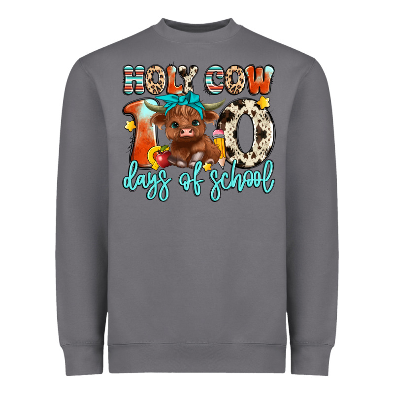 Holy Cow 100 Days Of School Heavyweight Sweatshirt by Artiststas | Teevron