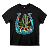 Black cactus horseshoe Heavy Core Tee - JahusDesignShop