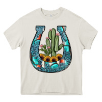 Cream cactus horseshoe Heavy Core Tee - JahusDesignShop