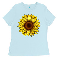 Baby Blue sunflower Ladies Tee - Artiststas