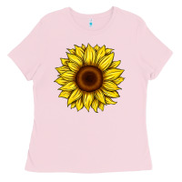 Bubblegum Pink sunflower Ladies Tee - Artiststas