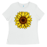 White sunflower Ladies Tee - Artiststas