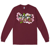 Burgundy Blessed Mama Long Sleeve Tee - LillyAllenDesigns