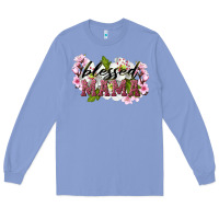 Colony Blue Blessed Mama Long Sleeve Tee - LillyAllenDesigns