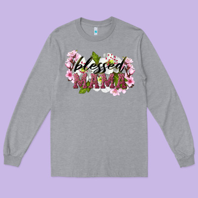 Blessed Mama Long Sleeve Tee Designed By Lillyallendesigns