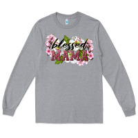 Heather Grey Blessed Mama Long Sleeve Tee - LillyAllenDesigns