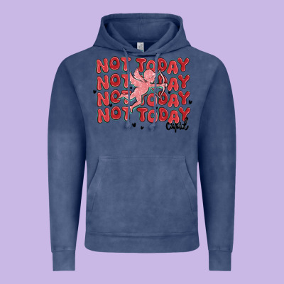 Not Today Cupid Vintage Hoodie Designed By Maliassmallbusiness